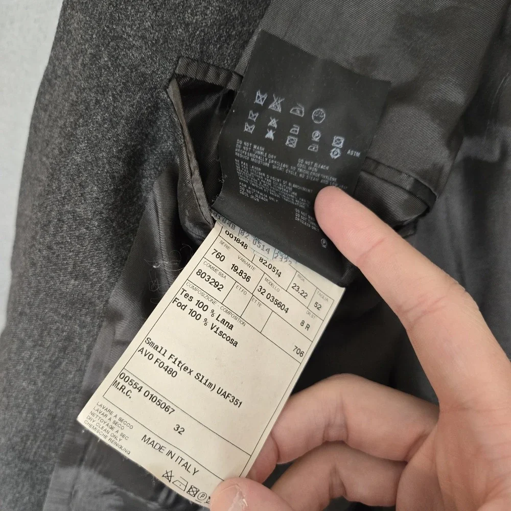 Prada Milano Suit Mens 52R Slim 34x29 Pants Gray 2 Piece Wool Italy Made *READ